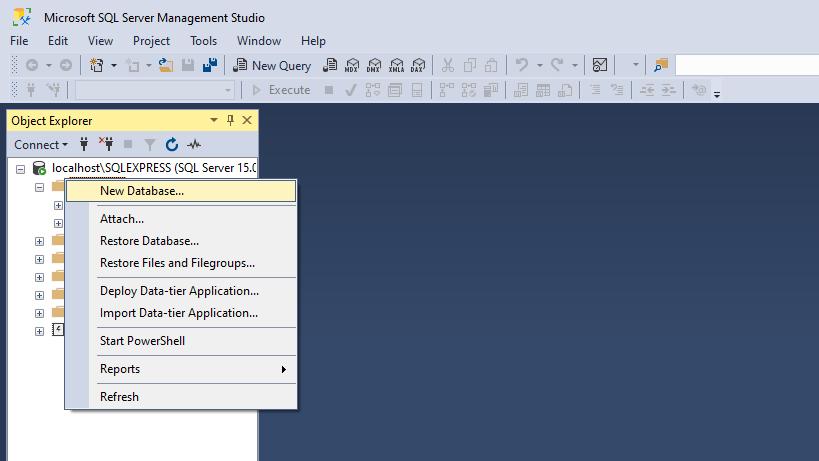 Create a New Database...